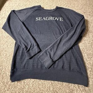 Navy Blue “Seagrove” Coastal Crewneck Sweatshirt East Coast Nantucket Vibe (XXL)